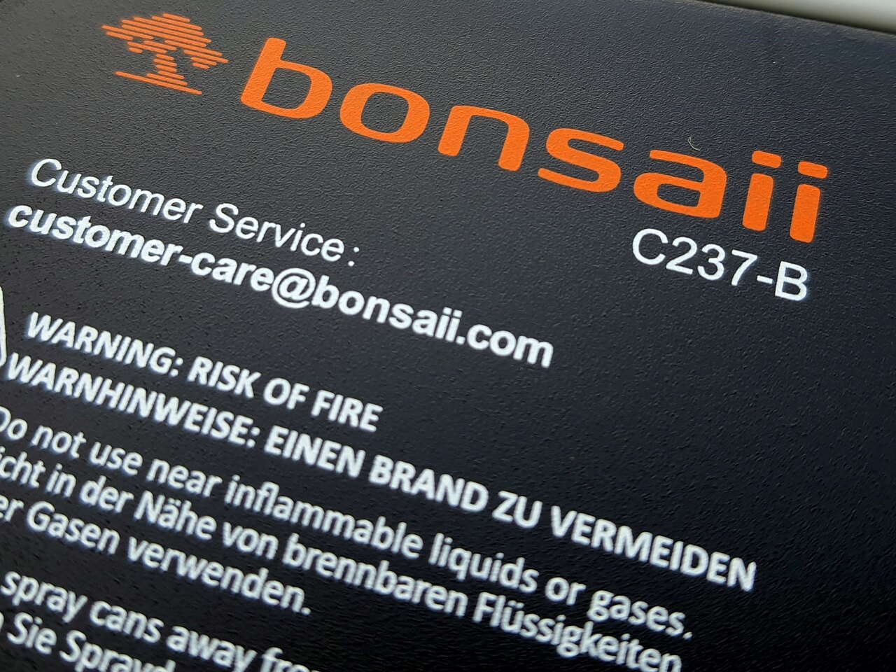 Bonsaii Logo auf einem Aktenvernichter